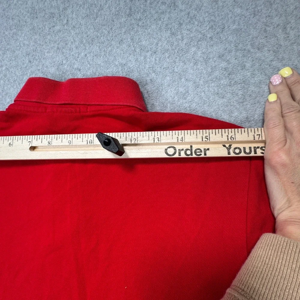 Polo Ralph Lauren Polo Shirt Pique Short‎ Sleeve Custom Fit Red Mens Medium